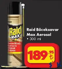 RAİD BÖCEKSAVAR MAX AEROSOL 300 ML fiyat ve kampanya bilgisi